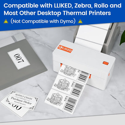 1"x1" Square Removable Thermal Labels No Residue 1380 Pcs