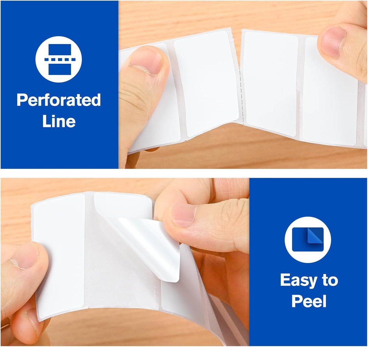 1"x1" Square Removable Thermal Labels No Residue 1380 Pcs