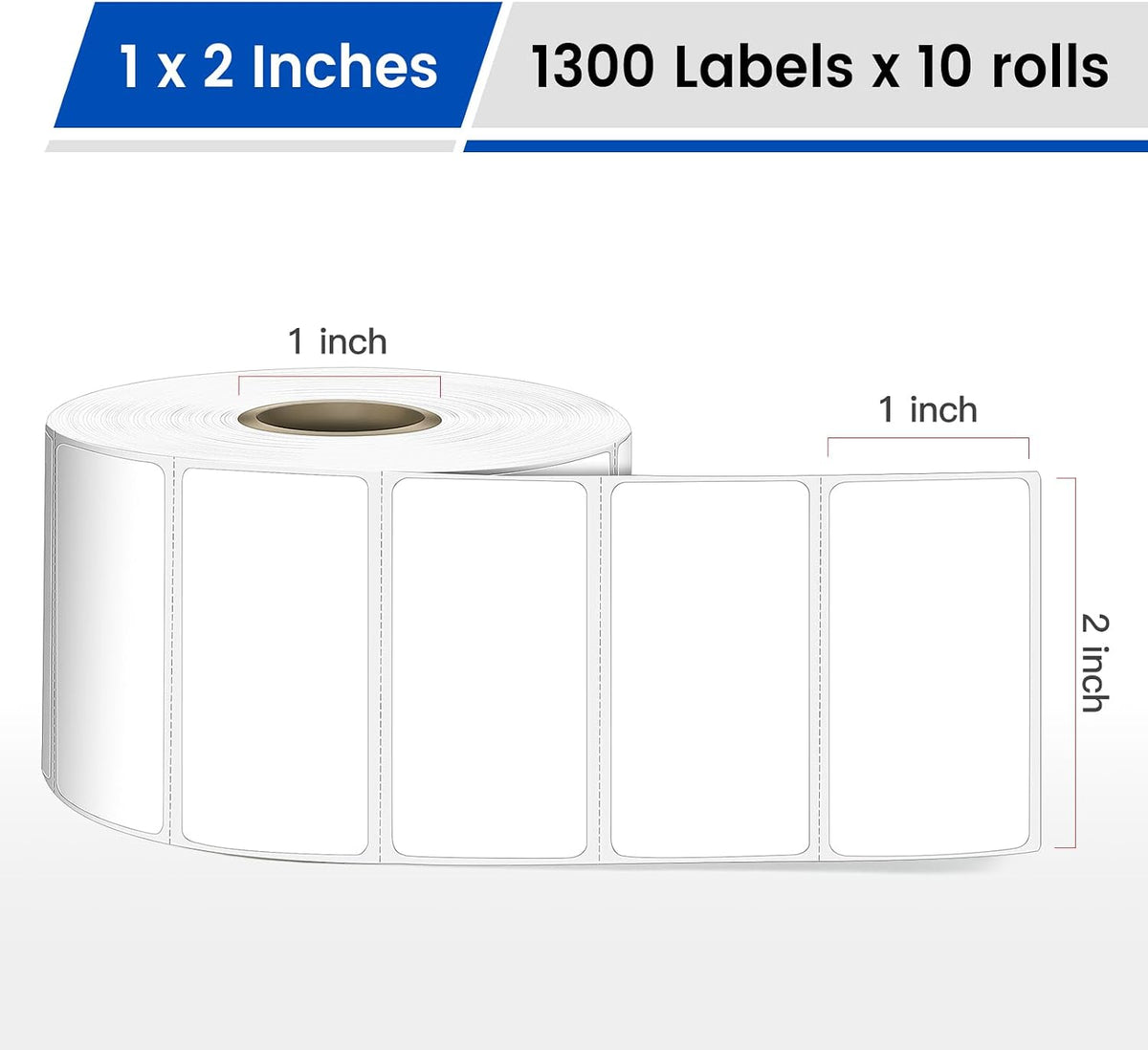 1"x1" Square Removable Thermal Labels No Residue 1380 Pcs