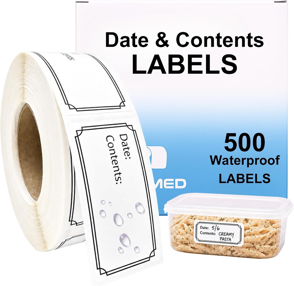 Expiration Date Stickers, 800 Fluoro Yellow Write-On Labels, 0.5" x 1.5" (12mm x 40mm), Food, Medical & Lab Use