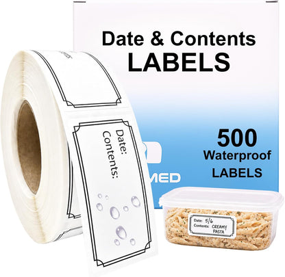 Expiration Date Stickers, 800 Fluoro Yellow Write-On Labels, 0.5" x 1.5" (12mm x 40mm), Food, Medical & Lab Use
