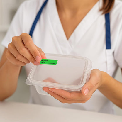 Expiration Date Stickers, 800 Fluoro Yellow Write-On Labels, 0.5" x 1.5" (12mm x 40mm), Food, Medical & Lab Use