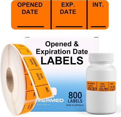 Expiration Date Stickers, 800 Fluoro Yellow Write-On Labels, 0.5" x 1.5" (12mm x 40mm), Food, Medical & Lab Use