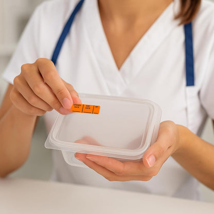 Expiration Date Stickers, 800 Fluoro Yellow Write-On Labels, 0.5" x 1.5" (12mm x 40mm), Food, Medical & Lab Use