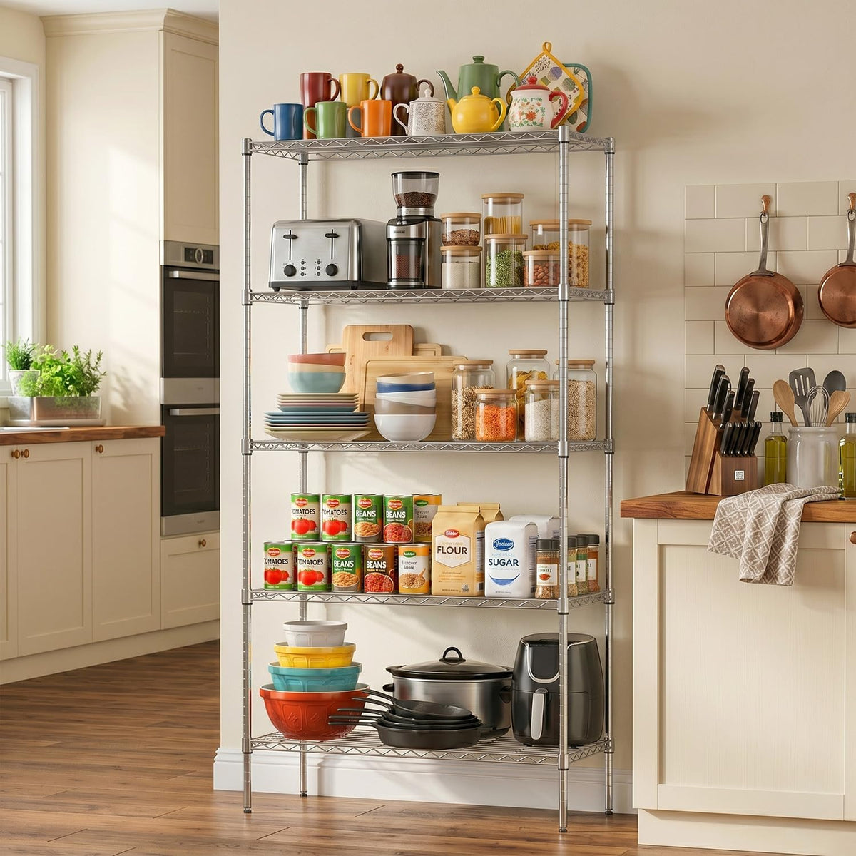 5-Tier Wire Shelf | 36" x 14" x 72" | Chrome