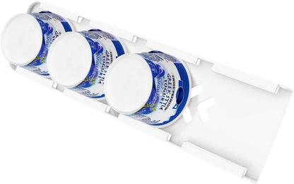 Yogurt Organizer for Fridge, White | Holds 4 Yogurts with a 3.75 in Diameter, Comes with Double-sided Adhesive, Space Saving & Mess Free, Food Grade ABS Material