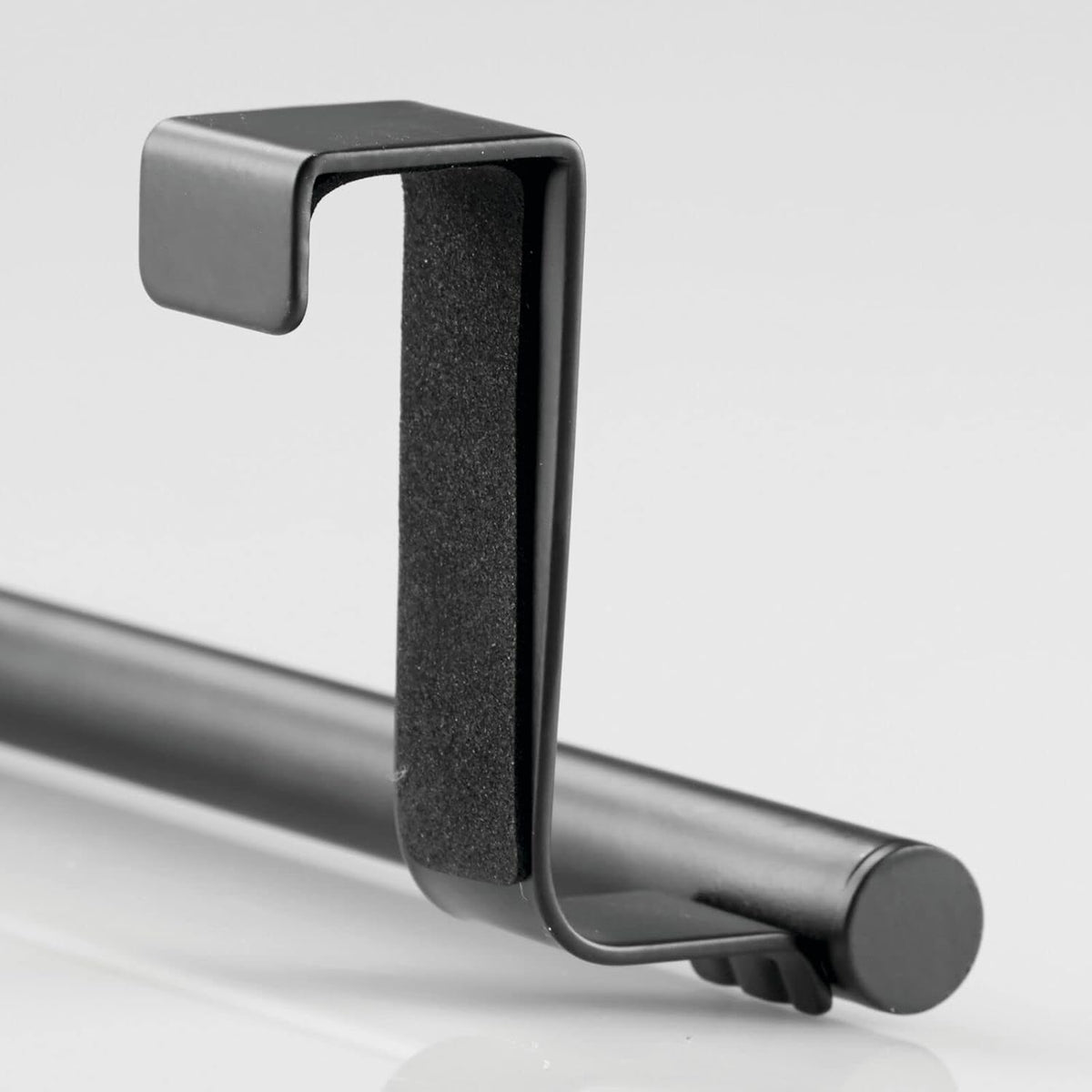 Metal Over Kitchen Cabinet Door Towel Bar Holder for Hand, Dish, and Tea Towel Rack - Over the Door Towel Bar - Hang on Inside or Outside of Doors - Kitchen Organizer - Omni Collection - Satin