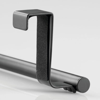 Metal Over Kitchen Cabinet Door Towel Bar Holder for Hand, Dish, and Tea Towel Rack - Over the Door Towel Bar - Hang on Inside or Outside of Doors - Kitchen Organizer - Omni Collection - Satin