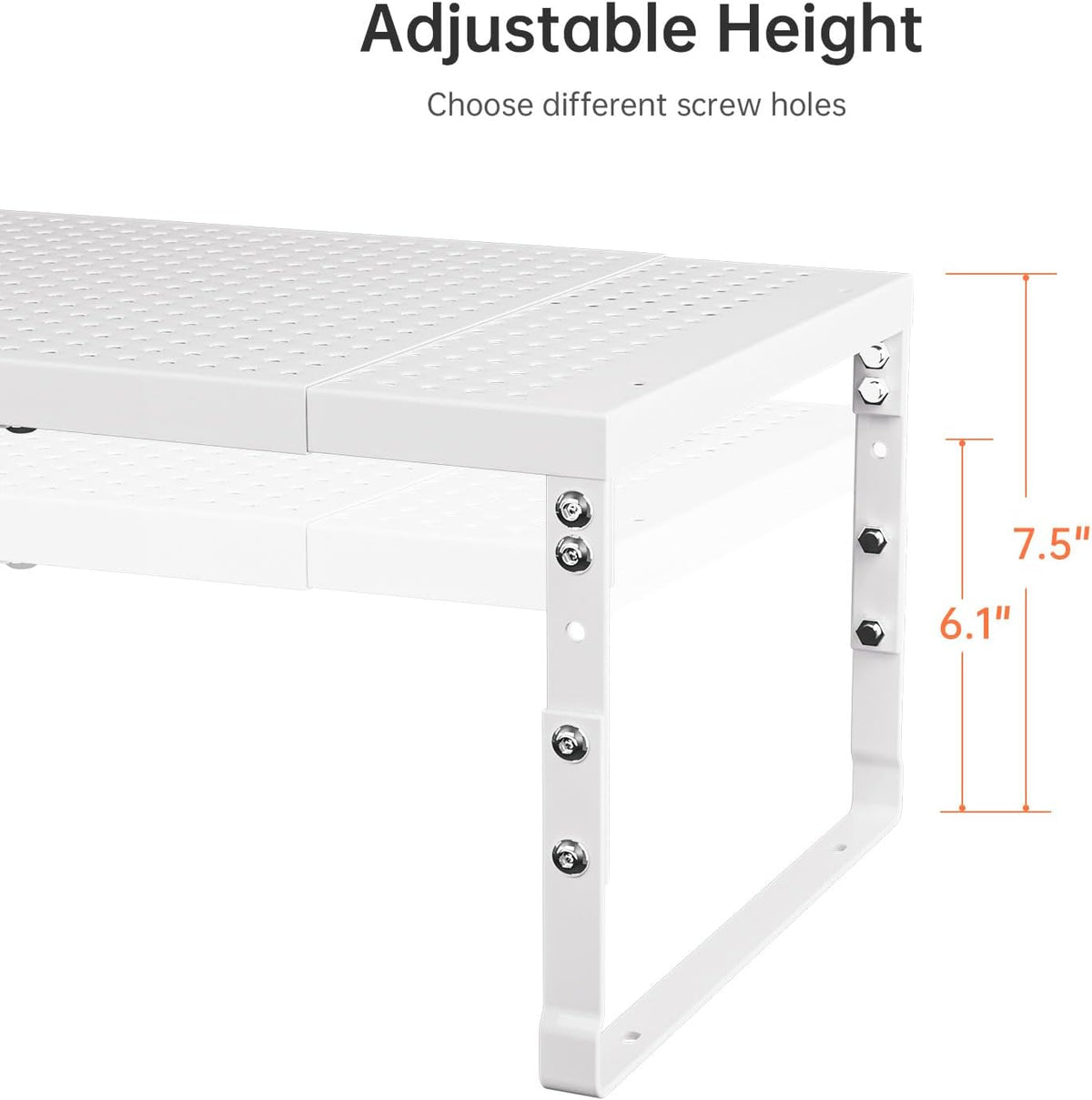 Expandable Adjustable Stackable Kitchen Organizer,Pantry Storage Shelves Racks,for cabinets Shelf, Kitchens, countertops, bathrooms,RV(Black,Medium)