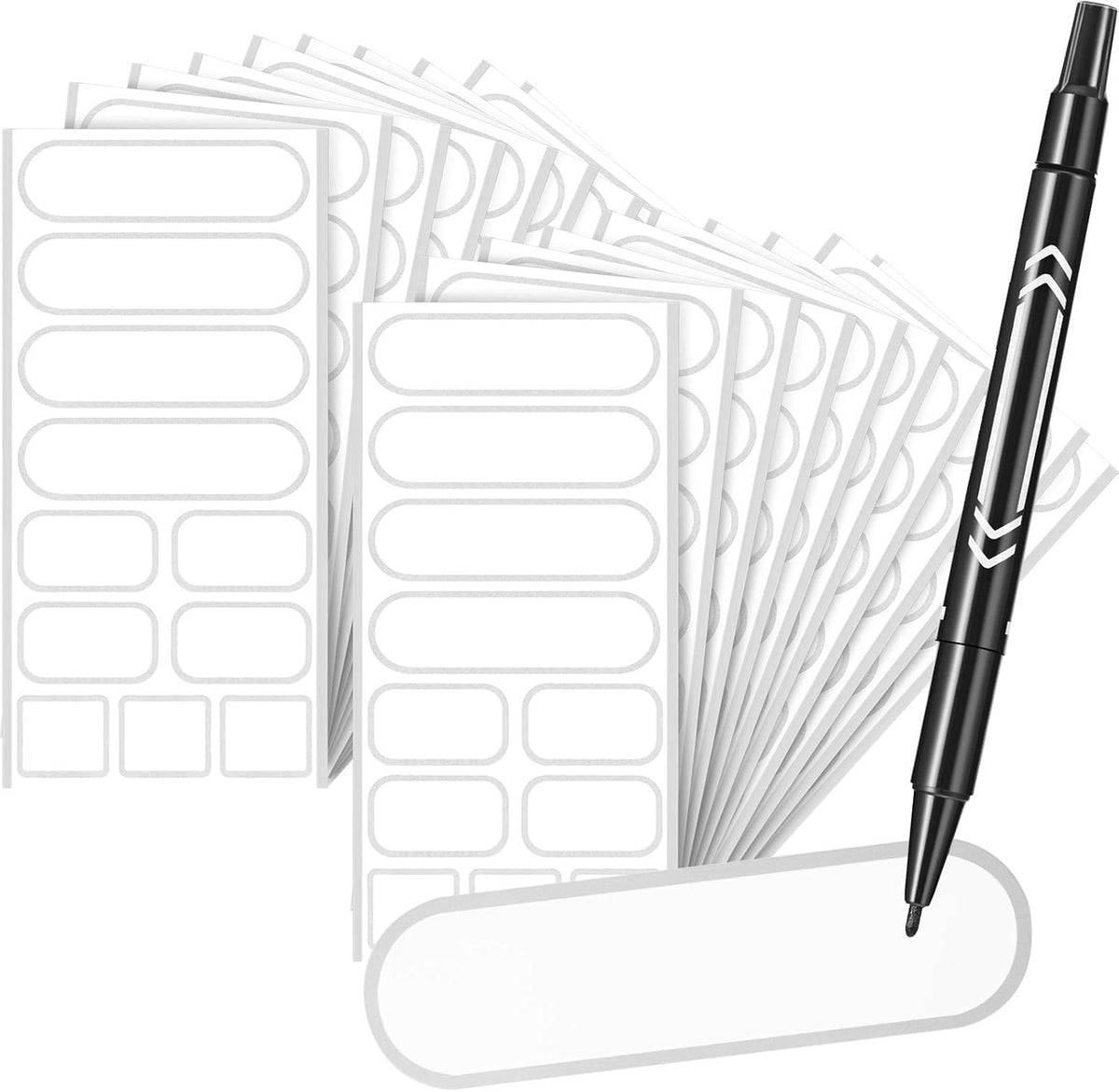 264 Pcs Removable Food Labels Waterproof 3 Sizes, Silver