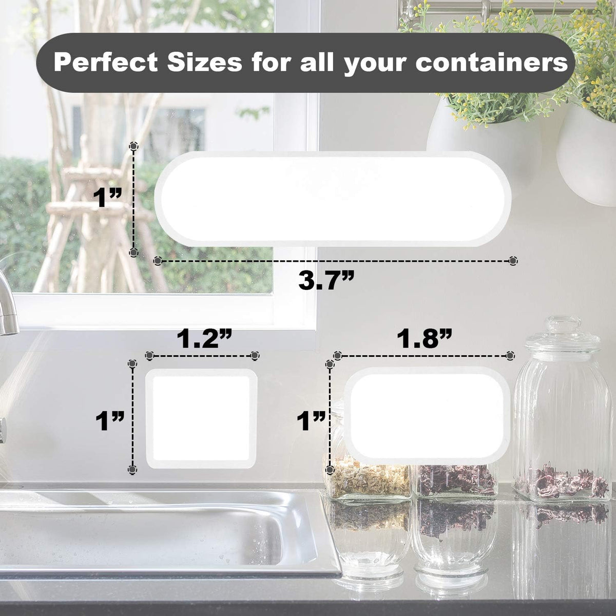 264 Pcs Removable Food Labels Waterproof 3 Sizes, Silver
