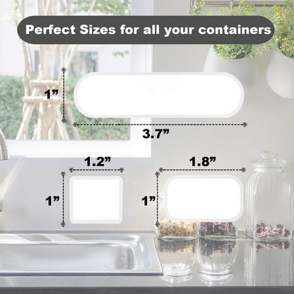 264 Pcs Removable Food Labels Waterproof 3 Sizes, Silver
