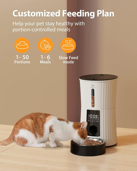 Timed Automatic Cat Feeder - 4L Dry Food Dispenser for Cats and Dogs
