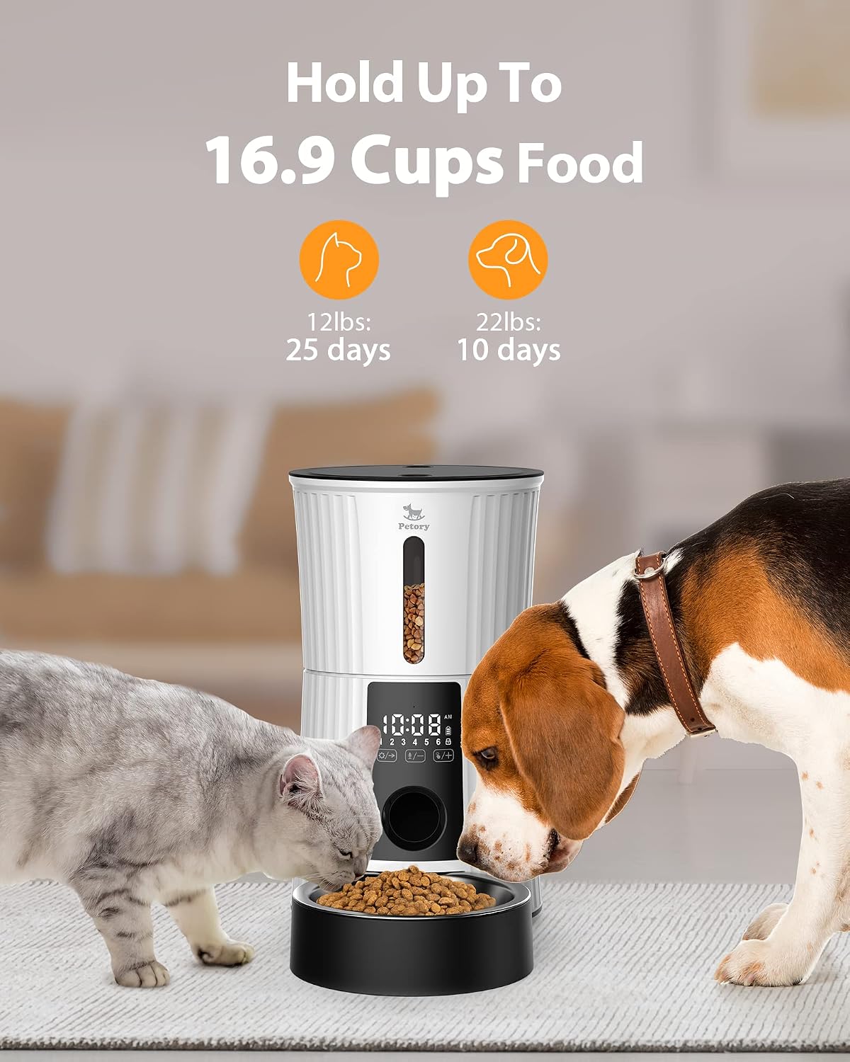 Timed Automatic Cat Feeder - 4L Dry Food Dispenser for Cats and Dogs
