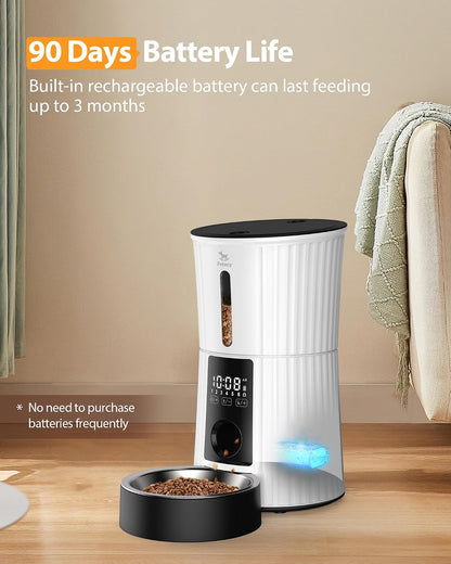 Timed Automatic Cat Feeder - 4L Dry Food Dispenser for Cats and Dogs