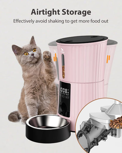 Timed Automatic Cat Feeder - 4L Dry Food Dispenser for Cats and Dogs