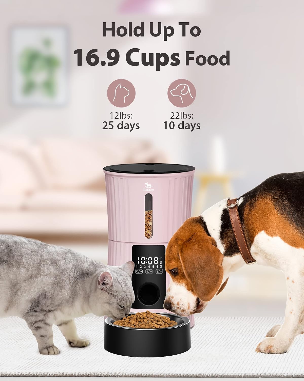 Timed Automatic Cat Feeder - 4L Dry Food Dispenser for Cats and Dogs