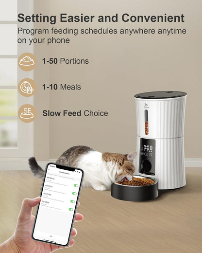 Timed Automatic Cat Feeder - 4L Dry Food Dispenser for Cats and Dogs
