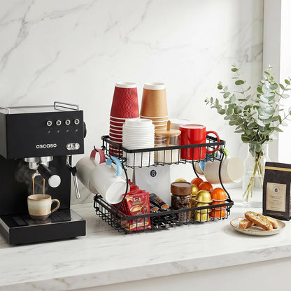 16 Hooks Coffee Mug Holder, Mug Tree Rack for Countertop