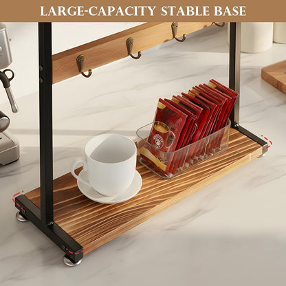 16 Hooks Coffee Mug Holder, Mug Tree Rack for Countertop