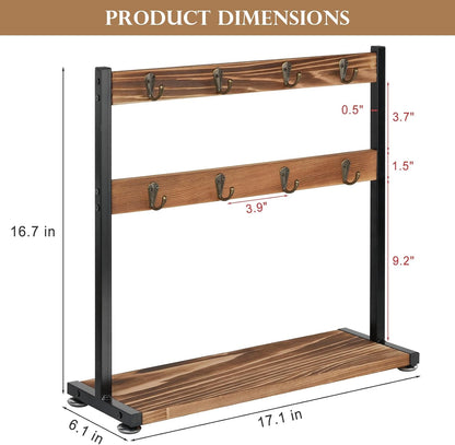 16 Hooks Coffee Mug Holder, Mug Tree Rack for Countertop
