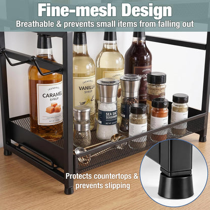 16 Hooks Coffee Mug Holder, Mug Tree Rack for Countertop