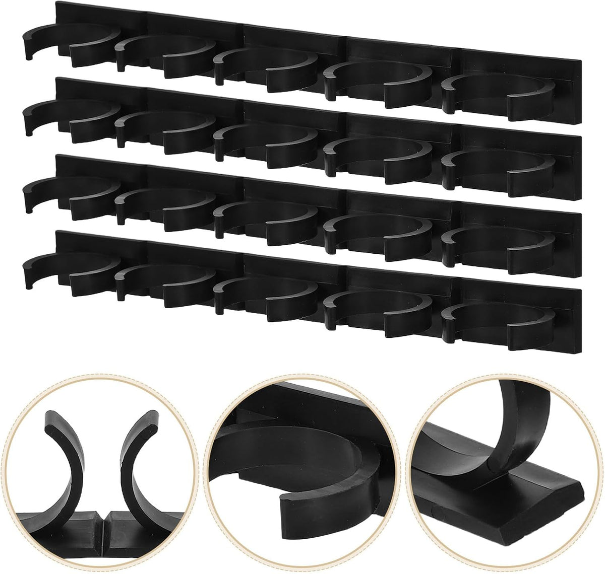 4pcs Kitchen Spice Rack Holder Set, Black Bottle Clip Organizer for Soy Sauce and Seasoning Bottles, Cabinet Door Hanging Spice Gripper for Pantry Storage