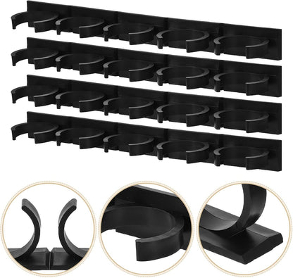 4pcs Kitchen Spice Rack Holder Set, Black Bottle Clip Organizer for Soy Sauce and Seasoning Bottles, Cabinet Door Hanging Spice Gripper for Pantry Storage