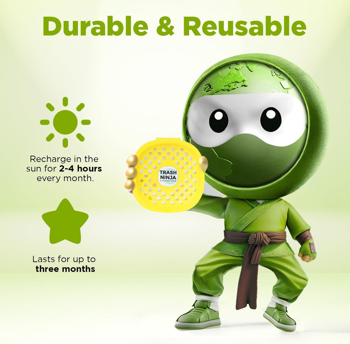 Trash Ninja Trash Odor Eliminator, Long-Lasting Citrus Scent Deodorizer