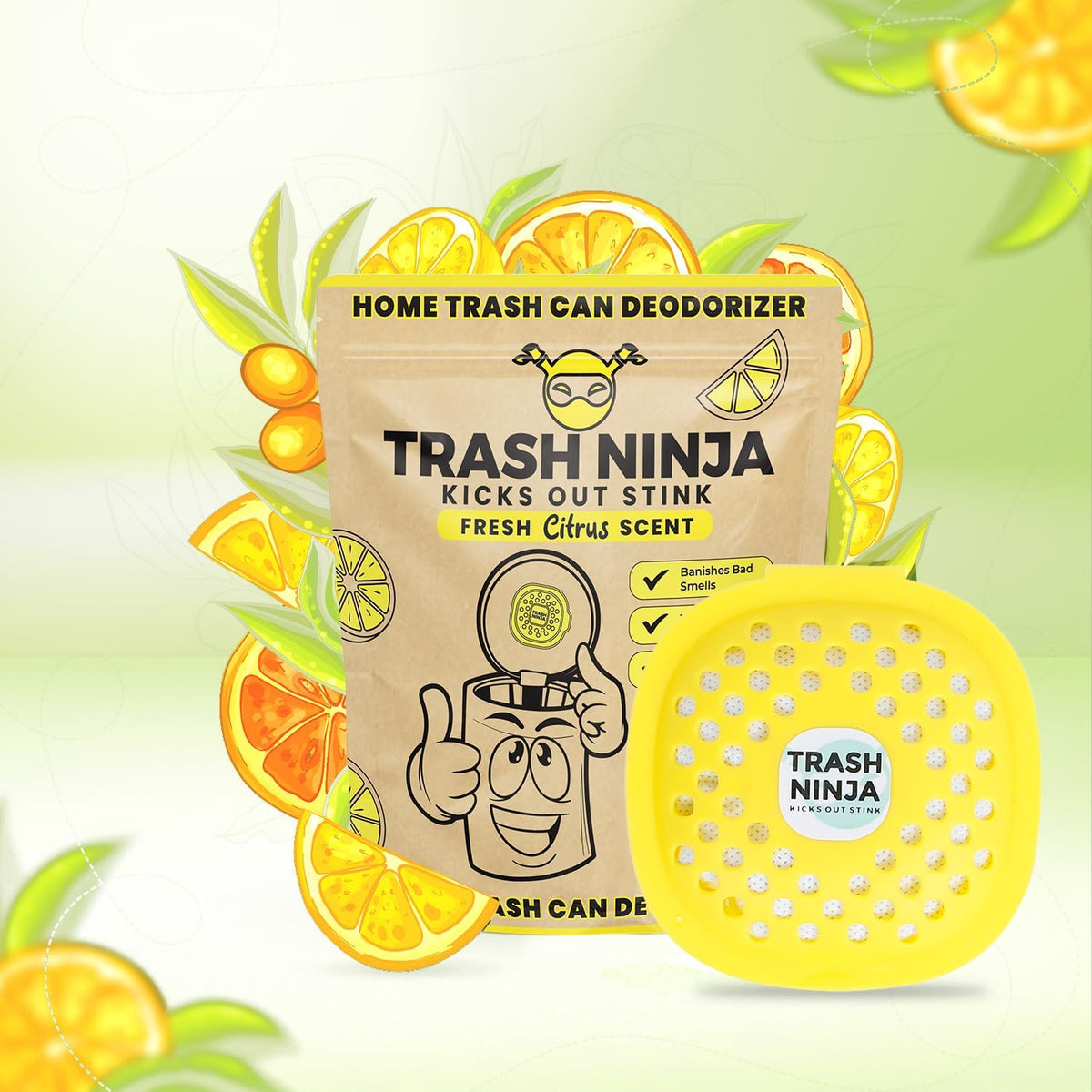 Trash Ninja Trash Odor Eliminator, Long-Lasting Citrus Scent Deodorizer