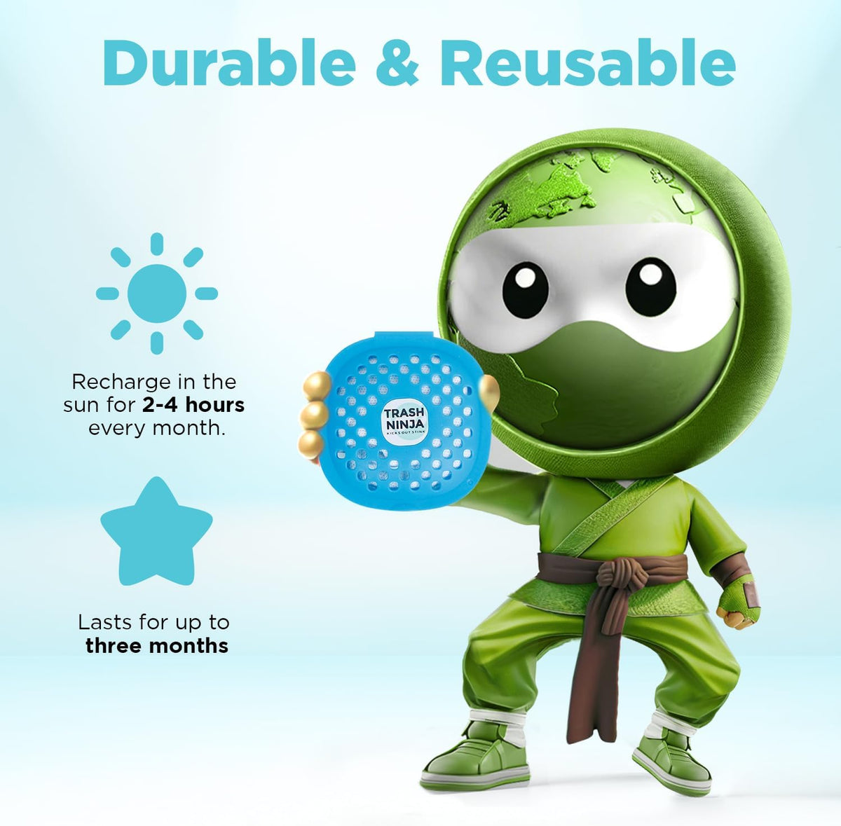 Trash Ninja Trash Odor Eliminator, Long-Lasting Citrus Scent Deodorizer