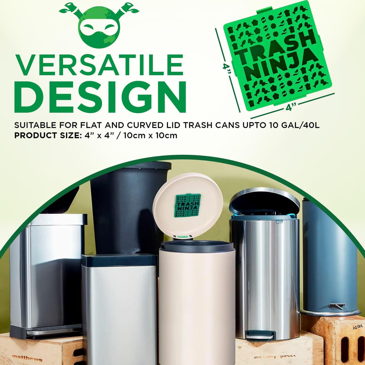 Trash Ninja Trash Odor Eliminator, Long-Lasting Citrus Scent Deodorizer