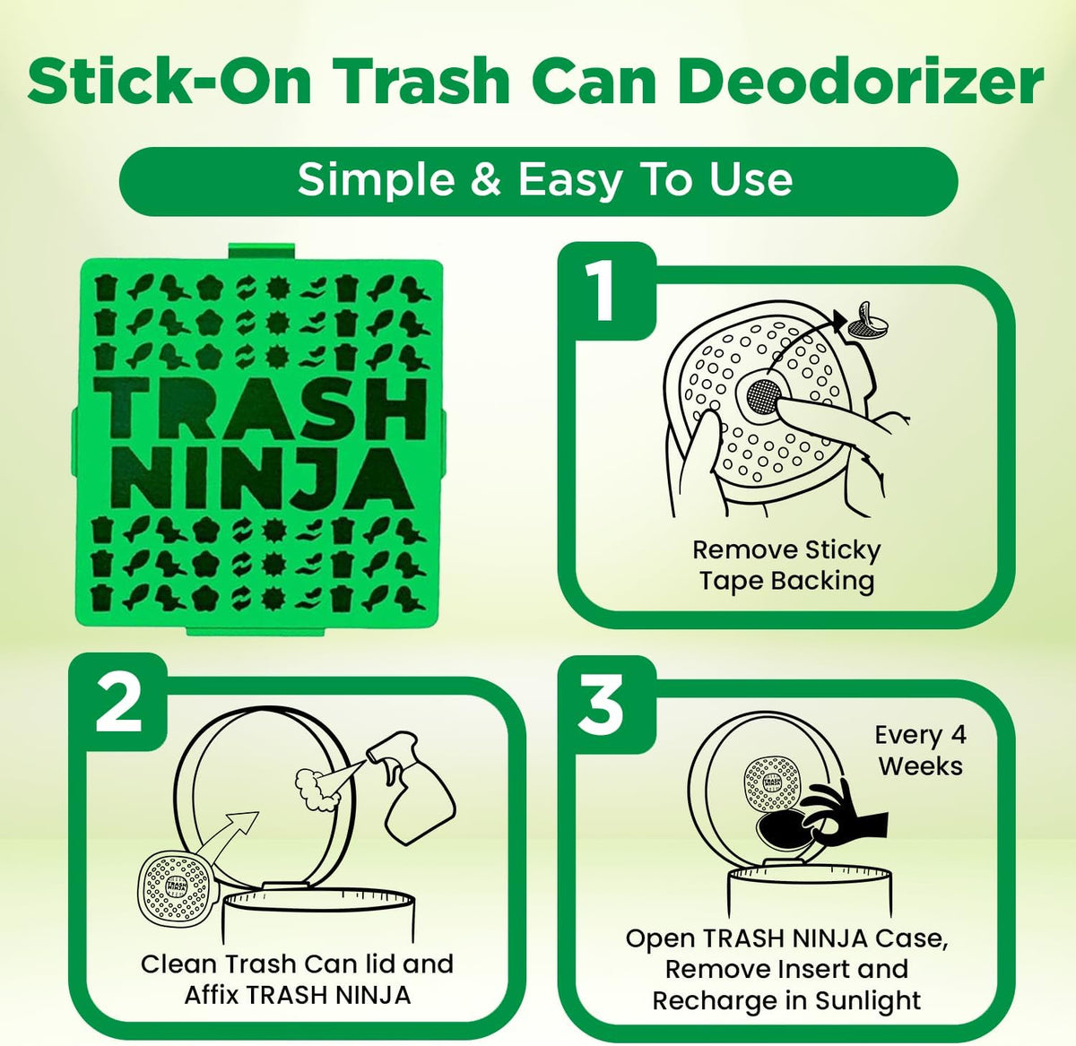 Trash Ninja Trash Odor Eliminator, Long-Lasting Citrus Scent Deodorizer