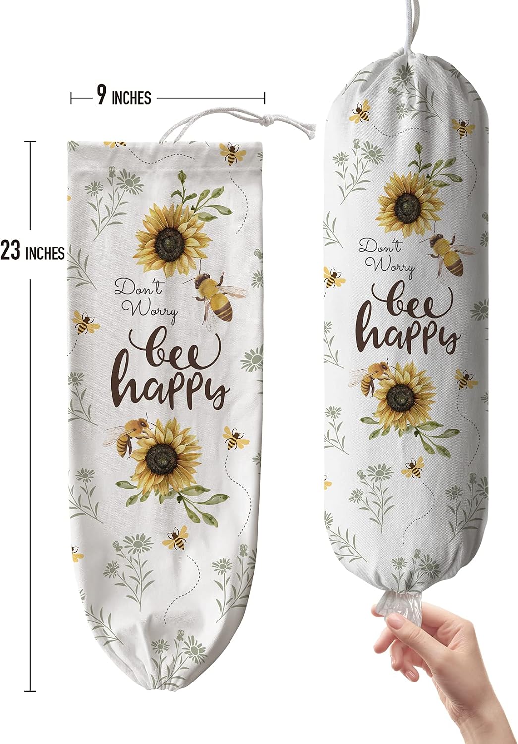 Grocery Bag Holder Storage,Eucalyptus Leaves Plastic Bags Organizer,Farmhouse Sweet Home Kitchen Decor