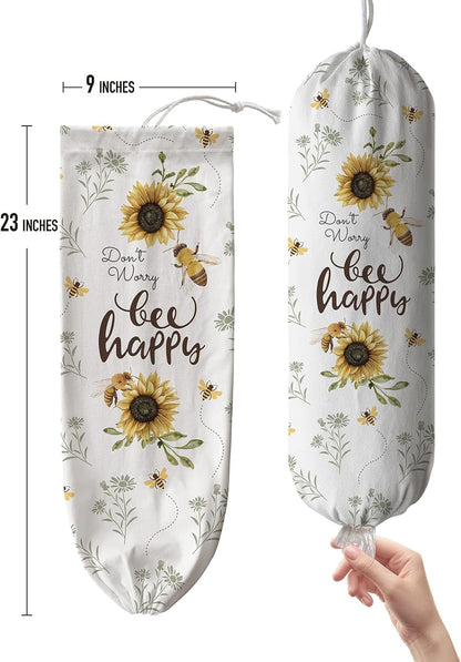 Grocery Bag Holder Storage,Eucalyptus Leaves Plastic Bags Organizer,Farmhouse Sweet Home Kitchen Decor