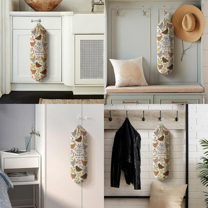 Grocery Bag Holder Storage,Eucalyptus Leaves Plastic Bags Organizer,Farmhouse Sweet Home Kitchen Decor