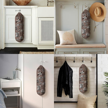 Grocery Bag Holder Storage,Eucalyptus Leaves Plastic Bags Organizer,Farmhouse Sweet Home Kitchen Decor