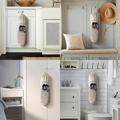 Grocery Bag Holder Storage,Eucalyptus Leaves Plastic Bags Organizer,Farmhouse Sweet Home Kitchen Decor