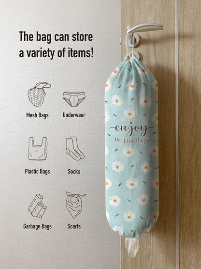 Grocery Bag Holder Storage,Eucalyptus Leaves Plastic Bags Organizer,Farmhouse Sweet Home Kitchen Decor