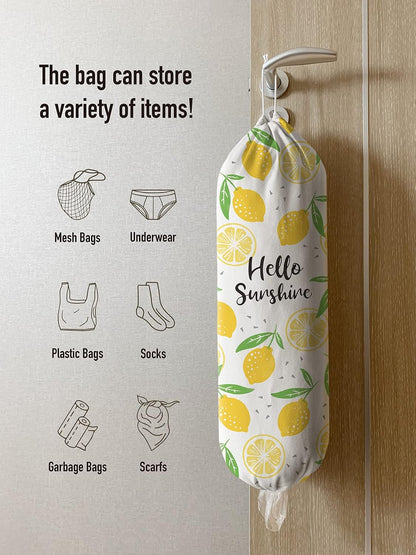 Grocery Bag Holder Storage,Eucalyptus Leaves Plastic Bags Organizer,Farmhouse Sweet Home Kitchen Decor