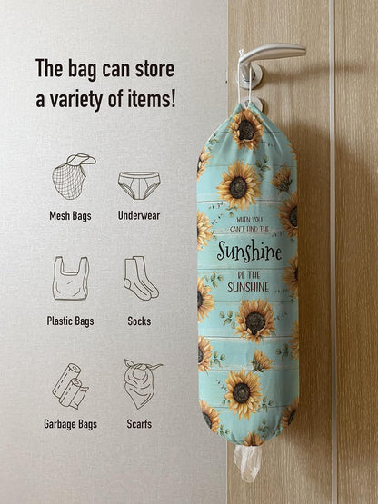 Grocery Bag Holder Storage,Eucalyptus Leaves Plastic Bags Organizer,Farmhouse Sweet Home Kitchen Decor