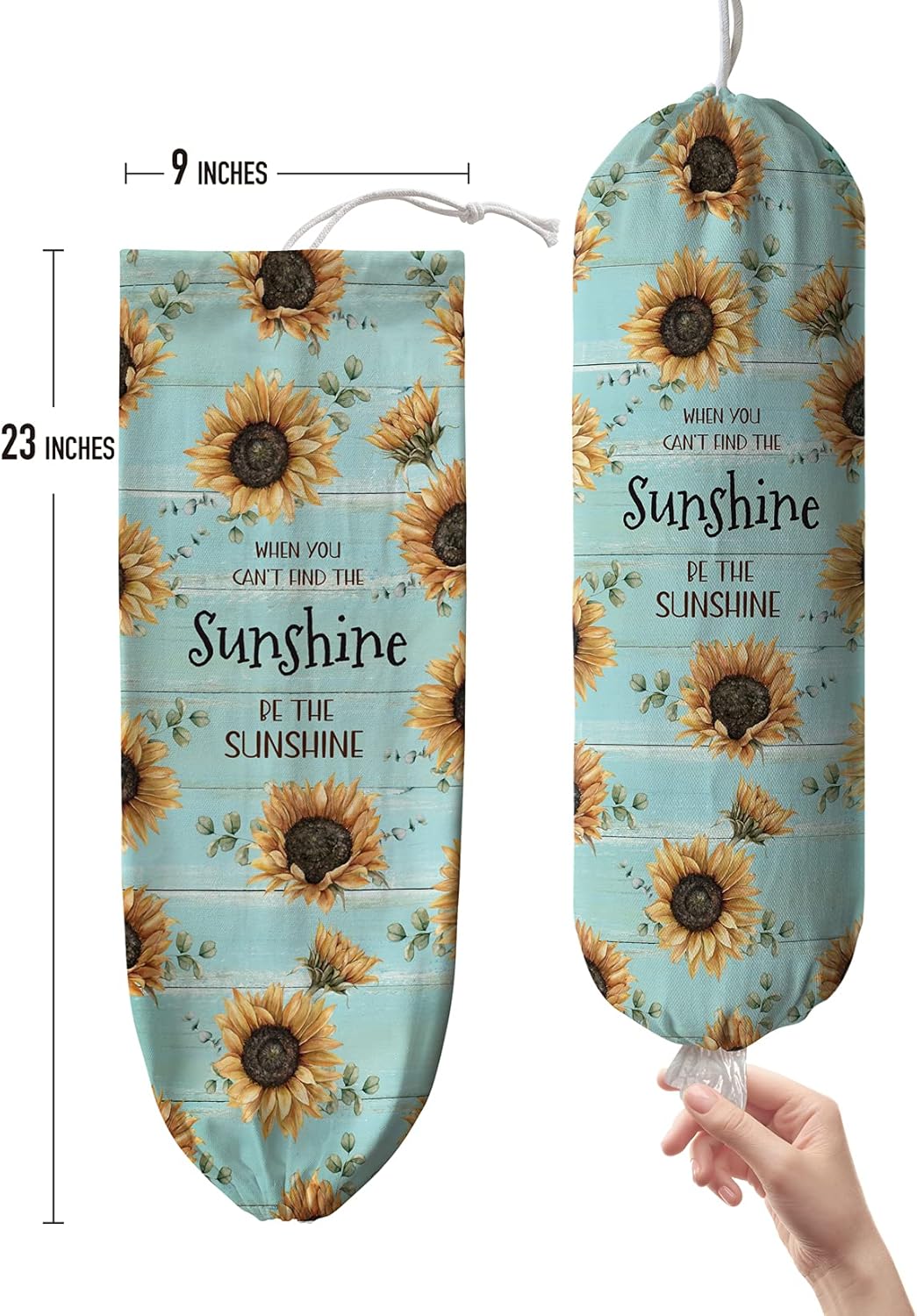 Grocery Bag Holder Storage,Eucalyptus Leaves Plastic Bags Organizer,Farmhouse Sweet Home Kitchen Decor