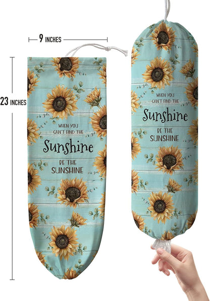 Grocery Bag Holder Storage,Eucalyptus Leaves Plastic Bags Organizer,Farmhouse Sweet Home Kitchen Decor