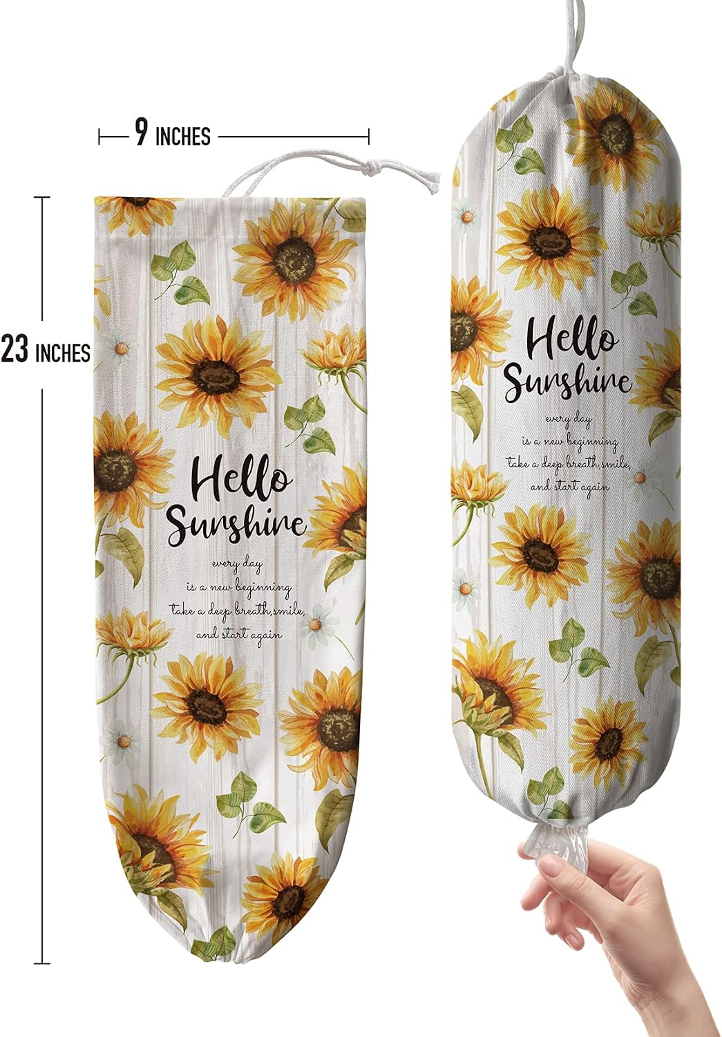 Grocery Bag Holder Storage,Eucalyptus Leaves Plastic Bags Organizer,Farmhouse Sweet Home Kitchen Decor