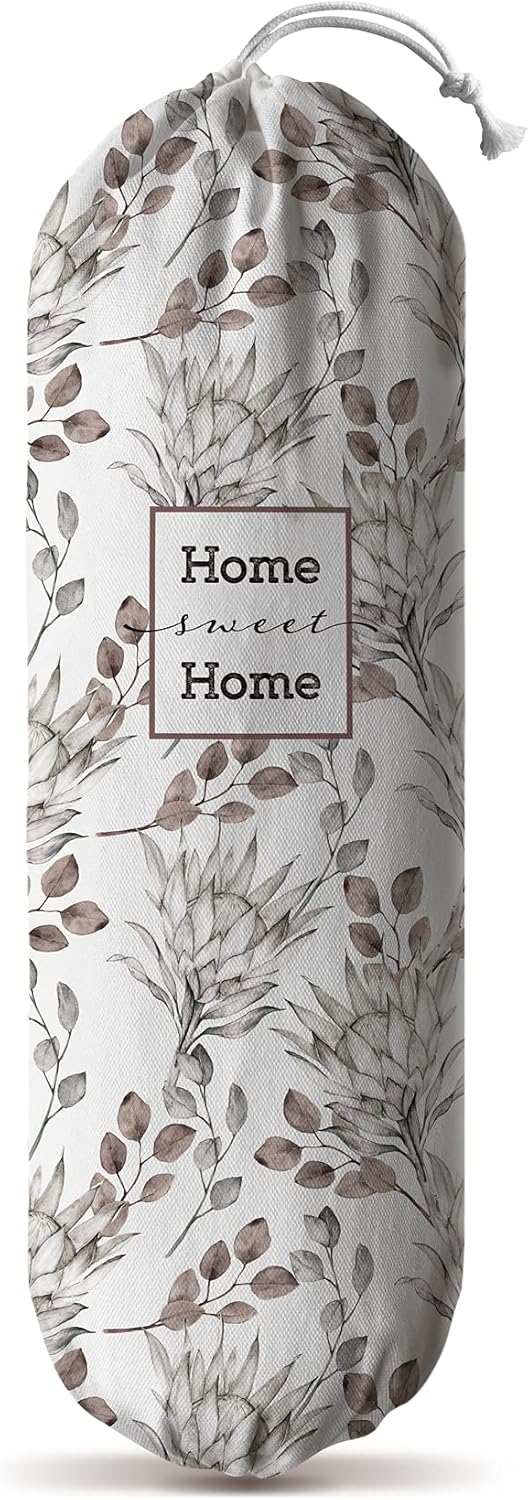 Grocery Bag Holder Storage,Eucalyptus Leaves Plastic Bags Organizer,Farmhouse Sweet Home Kitchen Decor