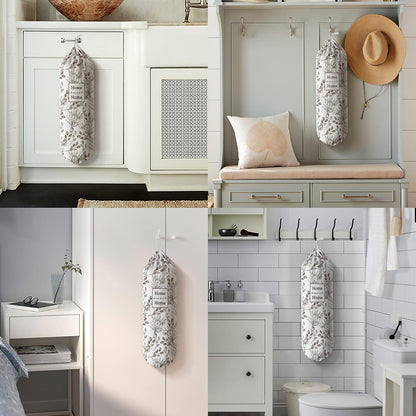 Grocery Bag Holder Storage,Eucalyptus Leaves Plastic Bags Organizer,Farmhouse Sweet Home Kitchen Decor