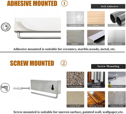 12 Inch Magnetic Knife Holder for Wall - Magnetic Knife Strip with Strong Magnets, Stainless Steel Magnetic Knife Bar with 5 Hooks/Adhesive Tape/Screws, Wall Mounted Knife Storage for Kitchen