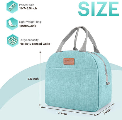 Lunch Bag for Women & Men Adult Insulated Lunch Box, Small Leakproof Cooler Food Lunch Containers Reusable High Capacity Lunch Tote Bags for Work, Travel, Outdoor (Grey)