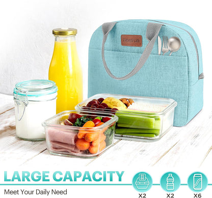 Lunch Bag for Women & Men Adult Insulated Lunch Box, Small Leakproof Cooler Food Lunch Containers Reusable High Capacity Lunch Tote Bags for Work, Travel, Outdoor (Grey)
