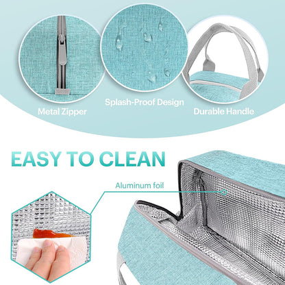 Lunch Bag for Women & Men Adult Insulated Lunch Box, Small Leakproof Cooler Food Lunch Containers Reusable High Capacity Lunch Tote Bags for Work, Travel, Outdoor (Grey)